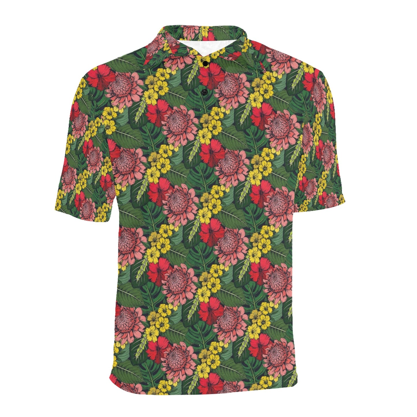 Summer Floral Print Design LKS305 Men Polo Shirt