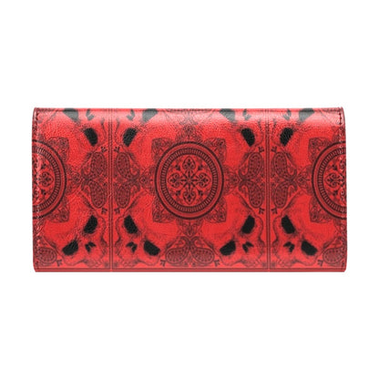 Bandana Red Print Design LKS304 Women's Trifold Wallet