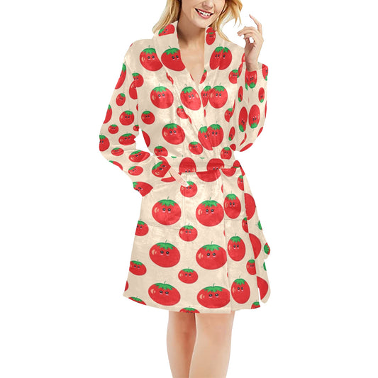 Tomato Print Design LKS308 Women's Fleece Robe