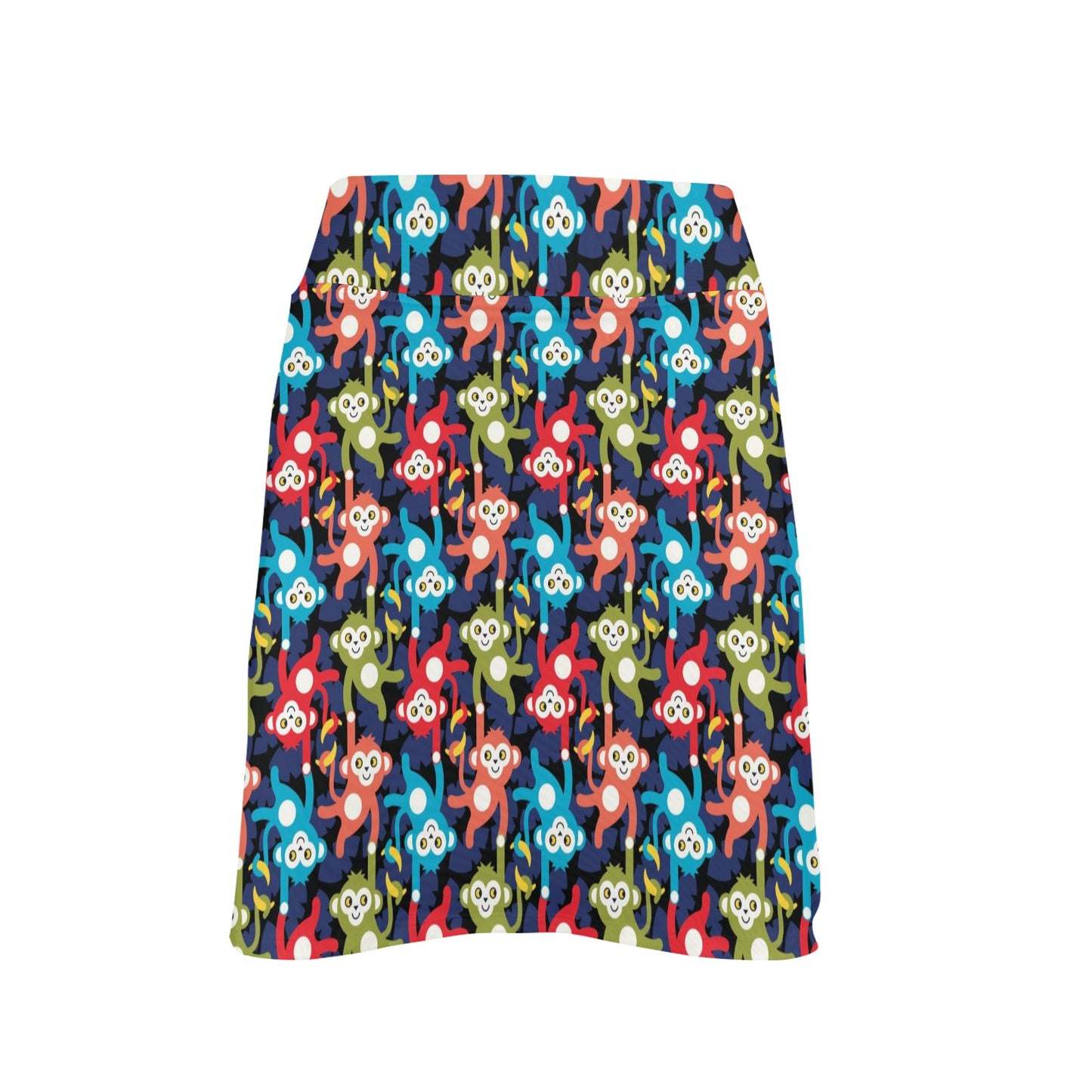 Monkey Colorful Design Themed Print 17" Golf & Pickleball Skort with Pockets