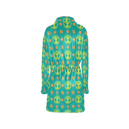 Celtic Tree of Life Print Pattern Women's Fleece Robe