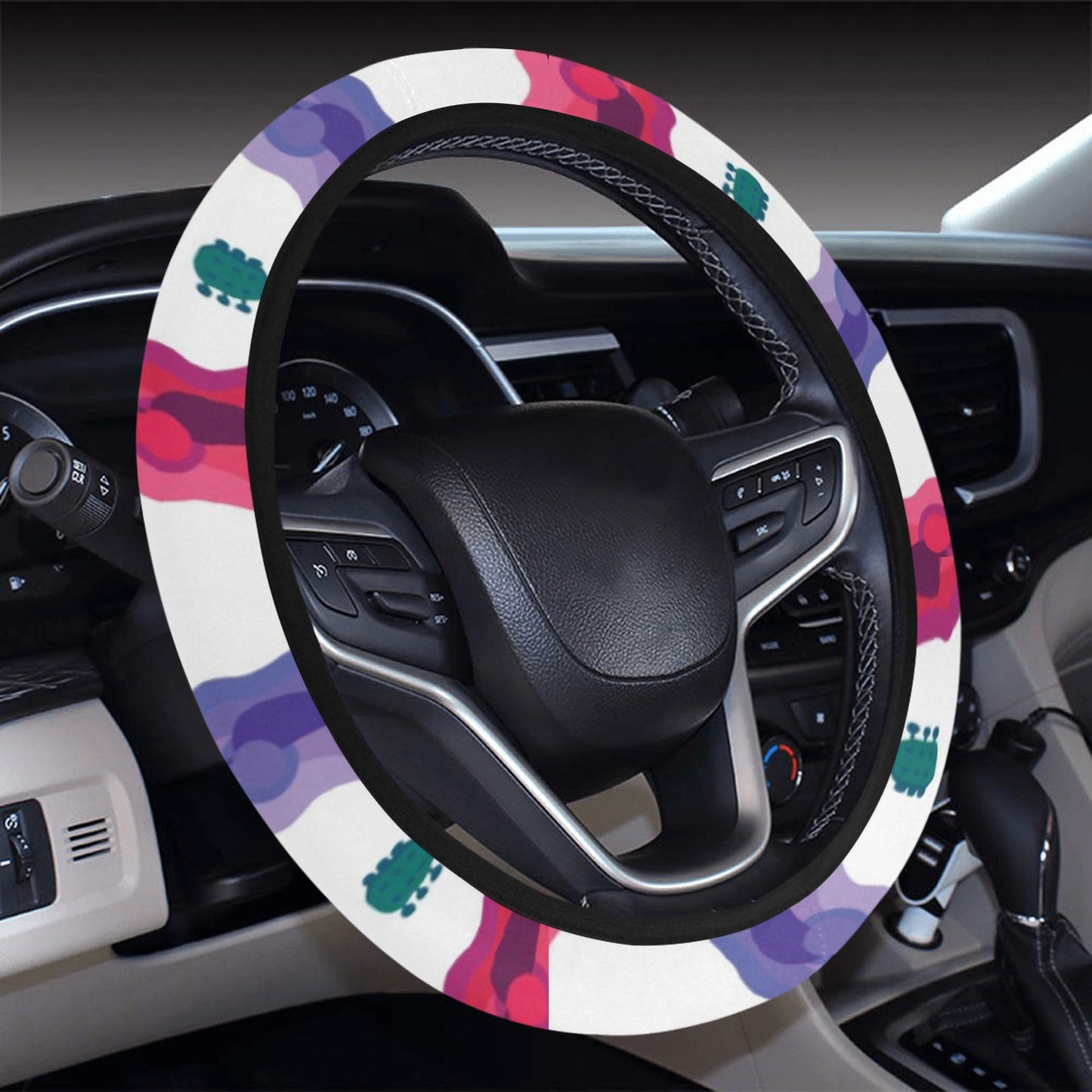 Acoustic Guitar Print Design LKS406 Steering Wheel Cover with Elastic Edge