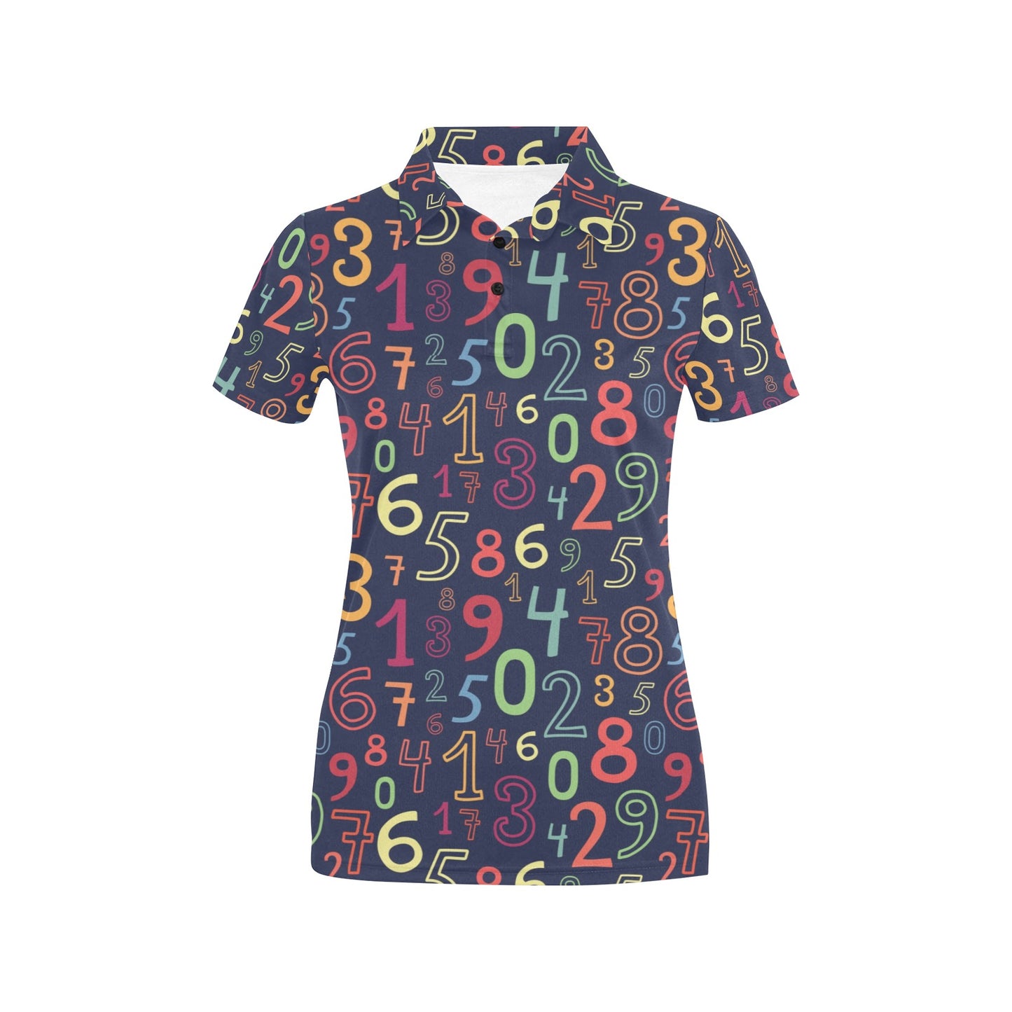 Number Pattern Print Design A01 Women's Polo Shirt