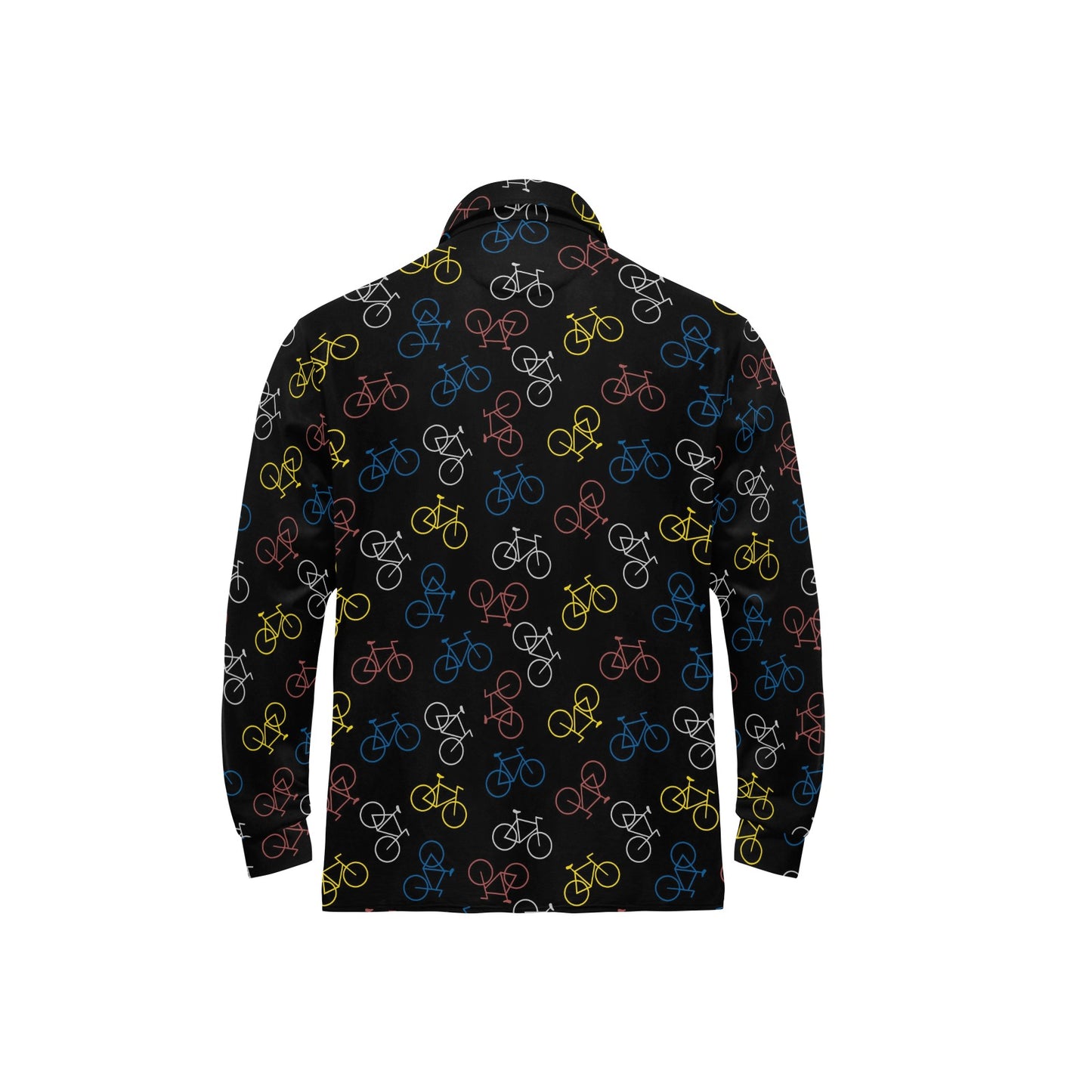 Bicycle Pattern Print Design 03 Long Sleeve Polo Shirt For Men's