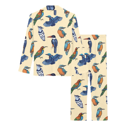 Kingfisher Bird Pattern Print Design 04 Women's Long Pajama Set