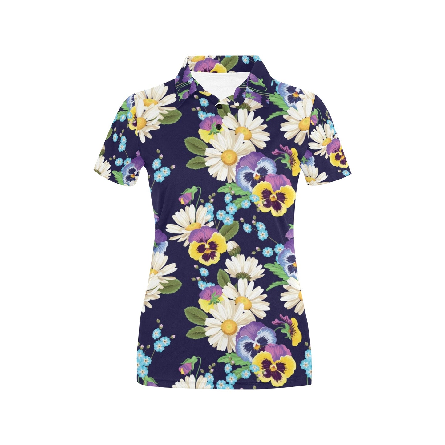 Pansy Pattern Print Design PS03 Women's Polo Shirt