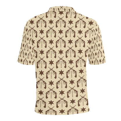 Western Cowboy Print Design LKS302 Men Polo Shirt