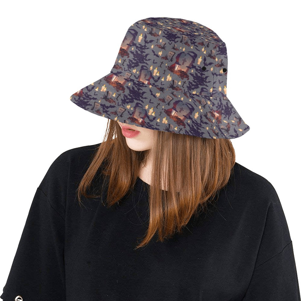 Creepy Graveyard Print Design LKS301 Unisex Bucket Hat