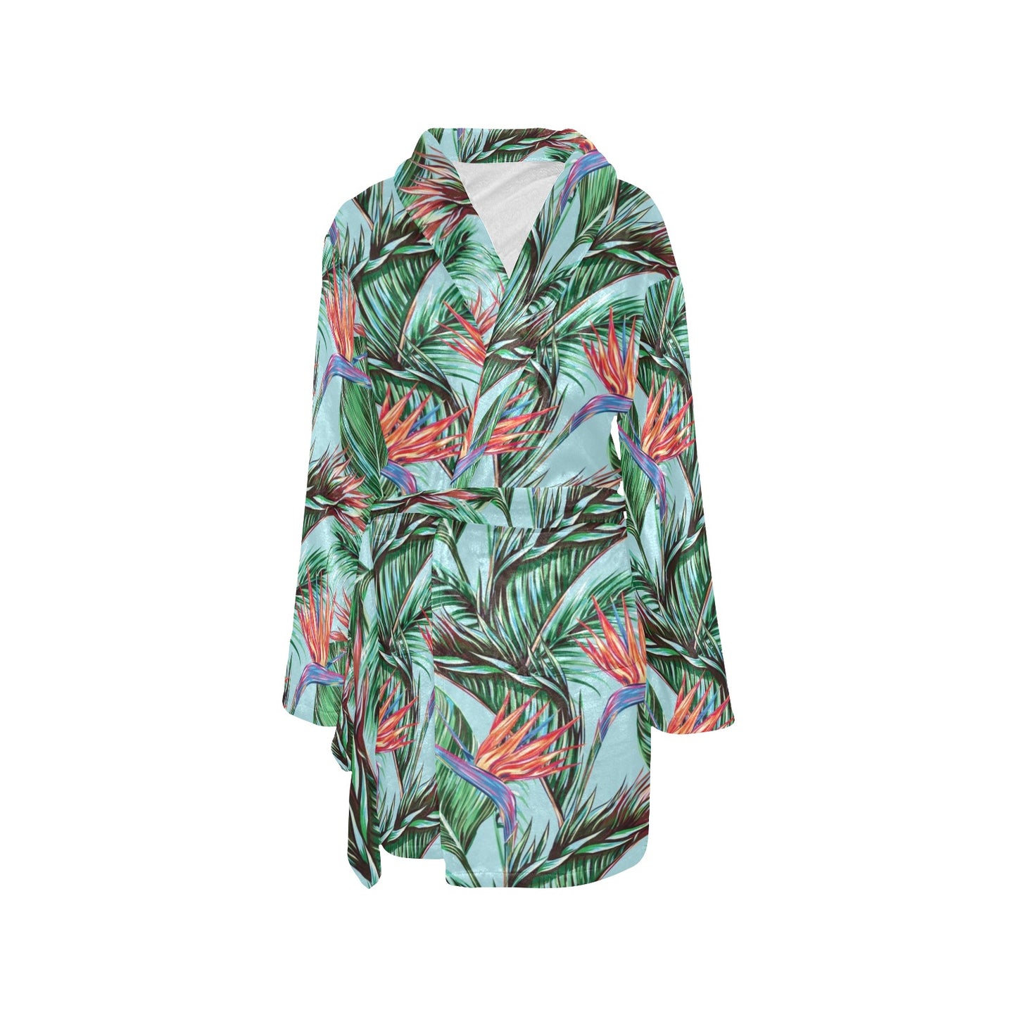 Bird Of Paradise Pattern Print Design BOP01 Women's Fleece Robe