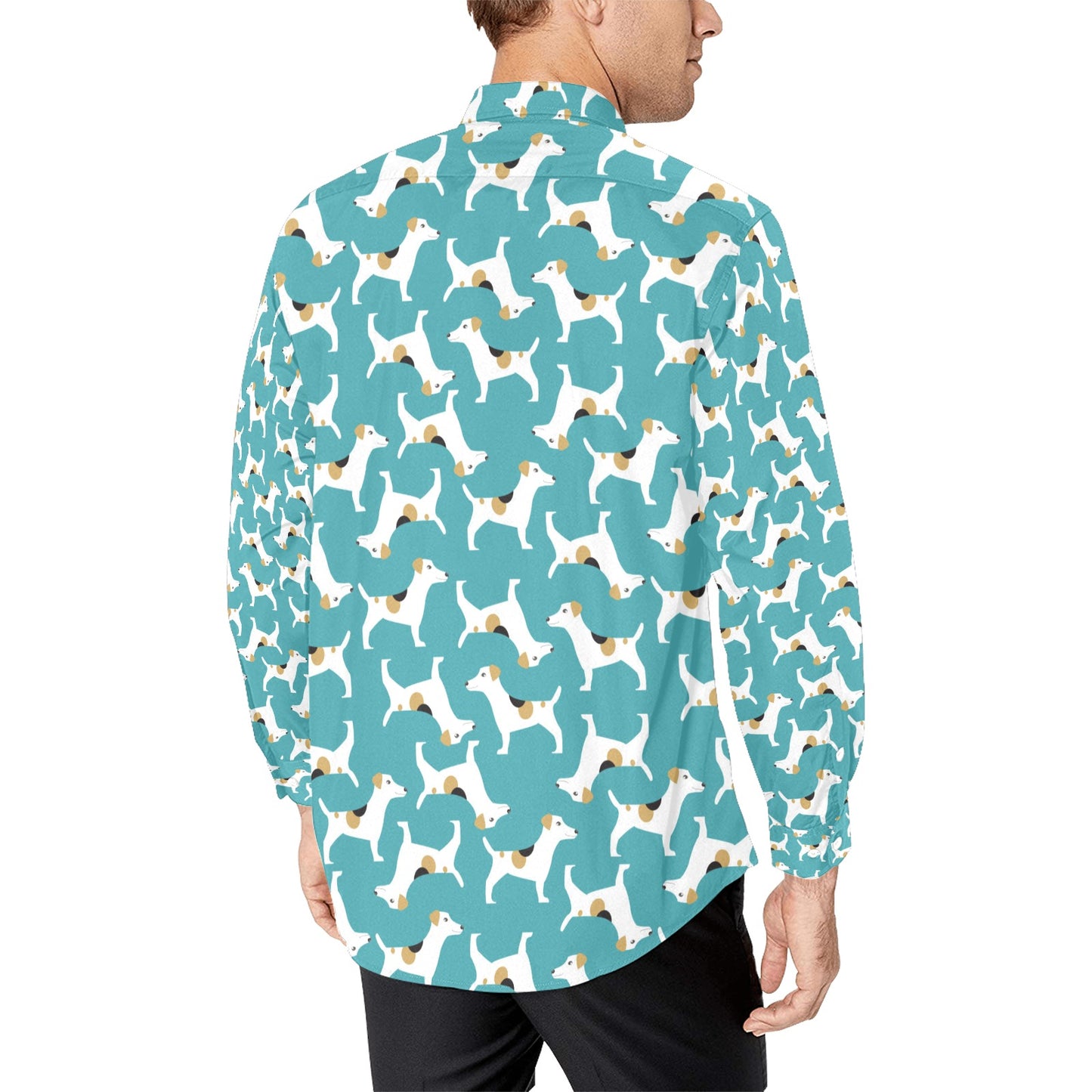 Russell Terriers Print Design LKS301 Men's Long Sleeve Dress Shirt