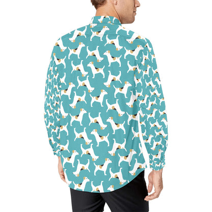 Russell Terriers Print Design LKS301 Men's Long Sleeve Dress Shirt