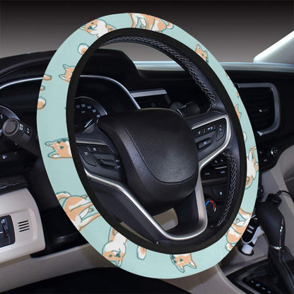 Shiba Inu Print Design LKS304 Steering Wheel Cover with Elastic Edge
