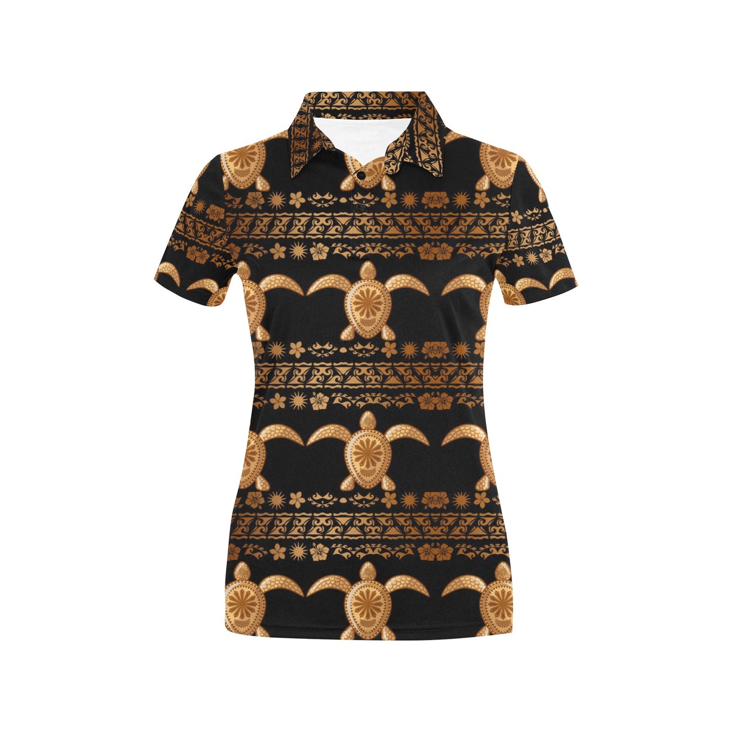 Tribal Sea turtle Polynesian Hawaiian Women's Polo Shirt