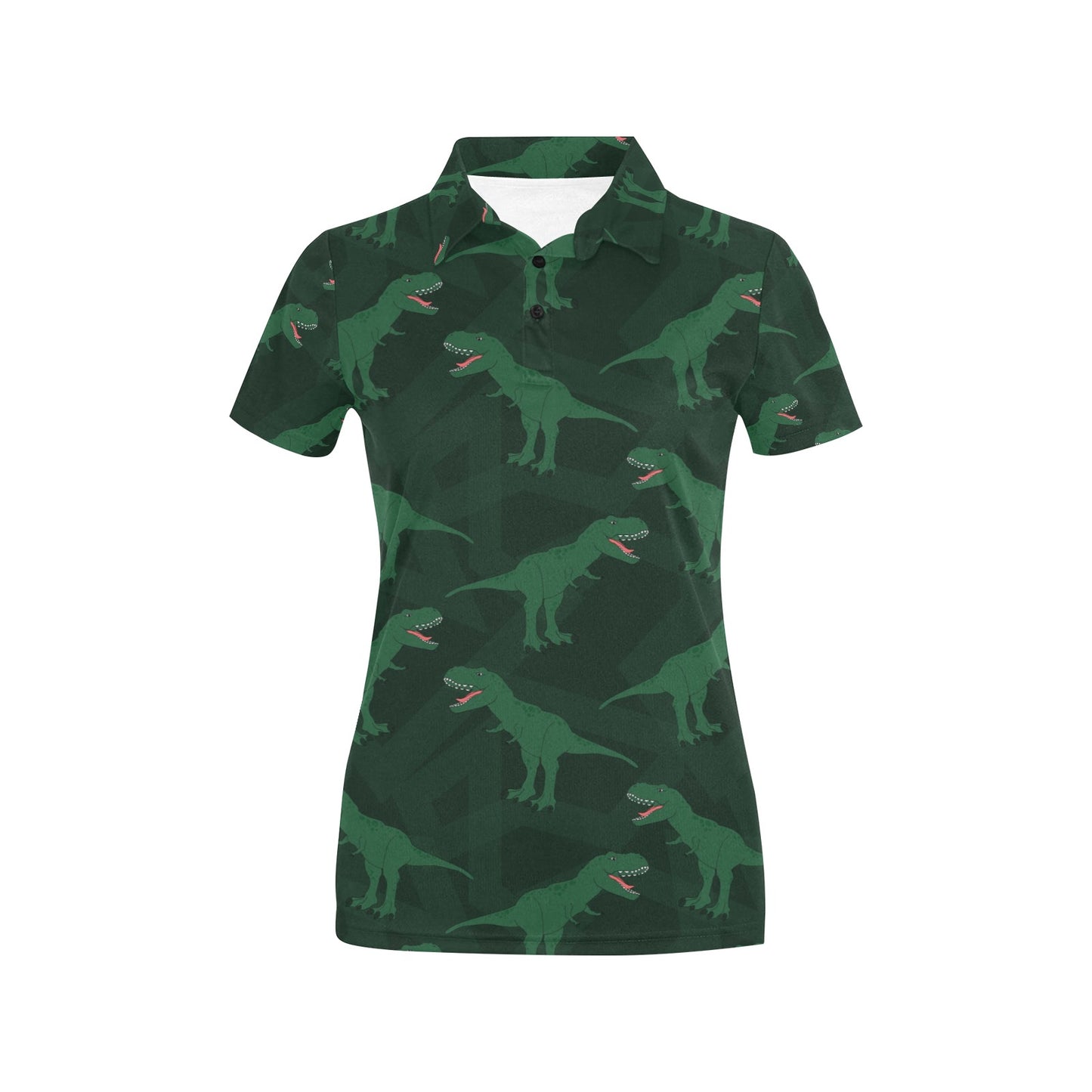 T Rex Pattern Print Design A06 Women's Polo Shirt