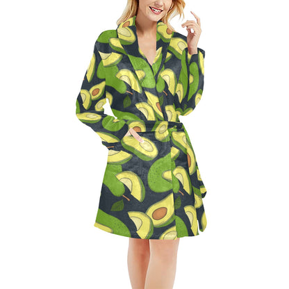 Avocado Pattern Print Design AC013 Women's Fleece Robe