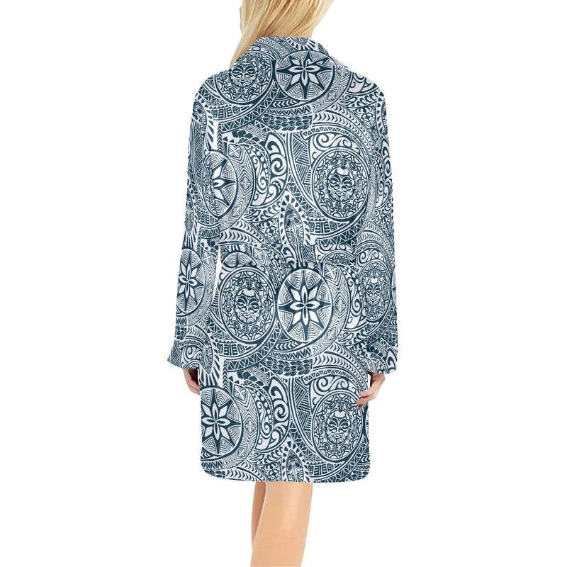 Samoan Pattern Print Design LKS306 Women's Fleece Robe