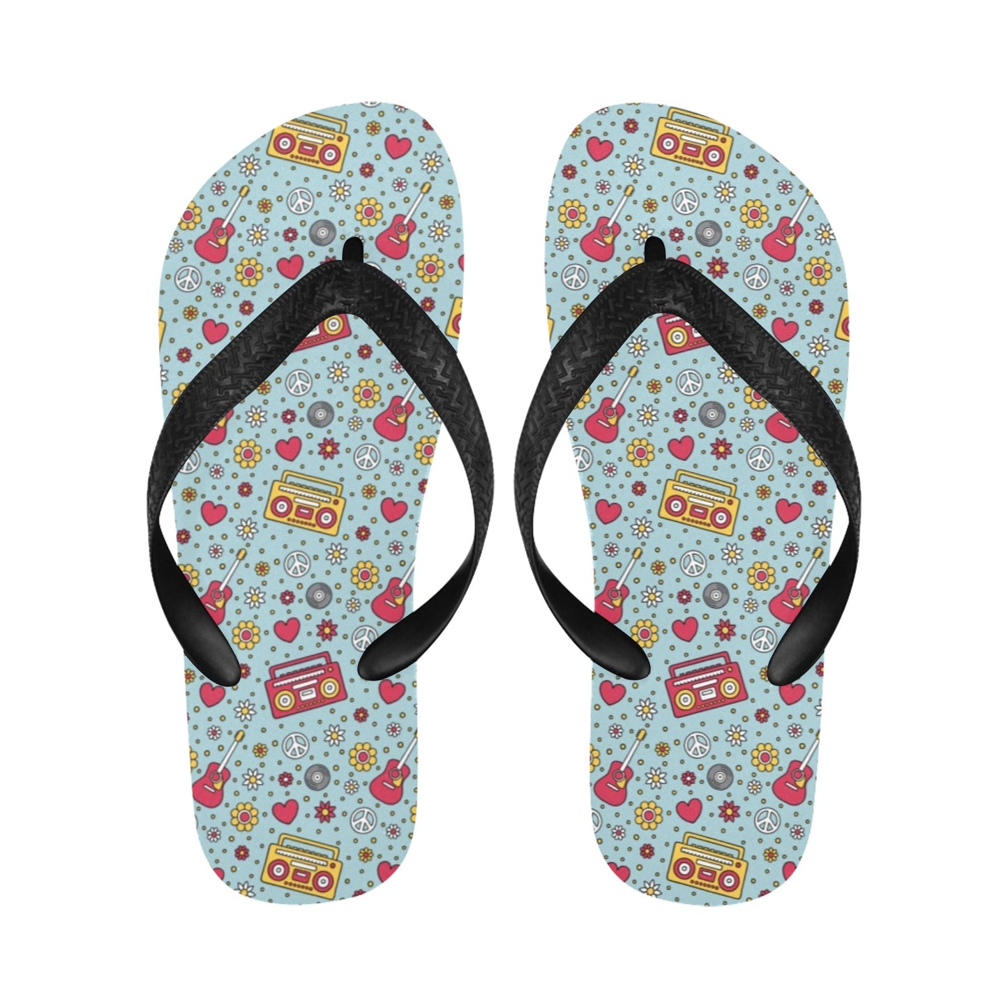 Hippie Print Design LKS307 Flip Flops