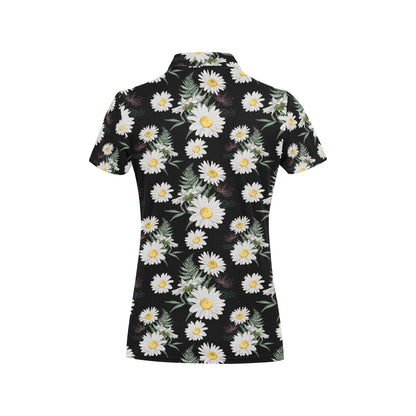 Daisy Pattern Print Design DS07 Women's Polo Shirt
