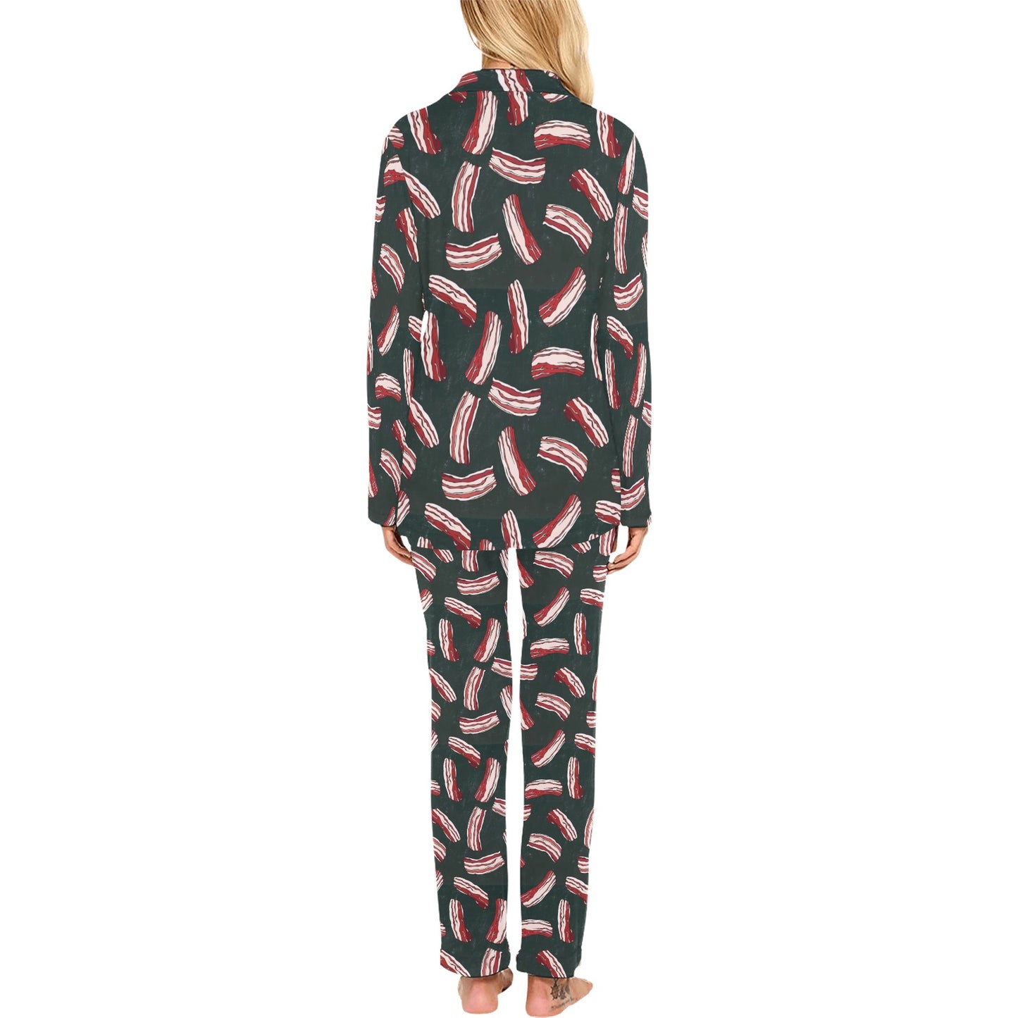 Bacon Pattern Print Design 02 Women's Long Pajama Set