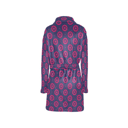 Water Lily Print Design LKS301 Women's Fleece Robe
