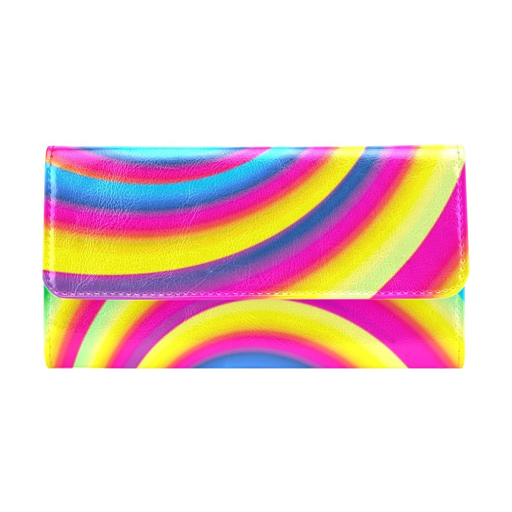 Vortex Twist Swirl Rainbow Design Women's Trifold Wallet