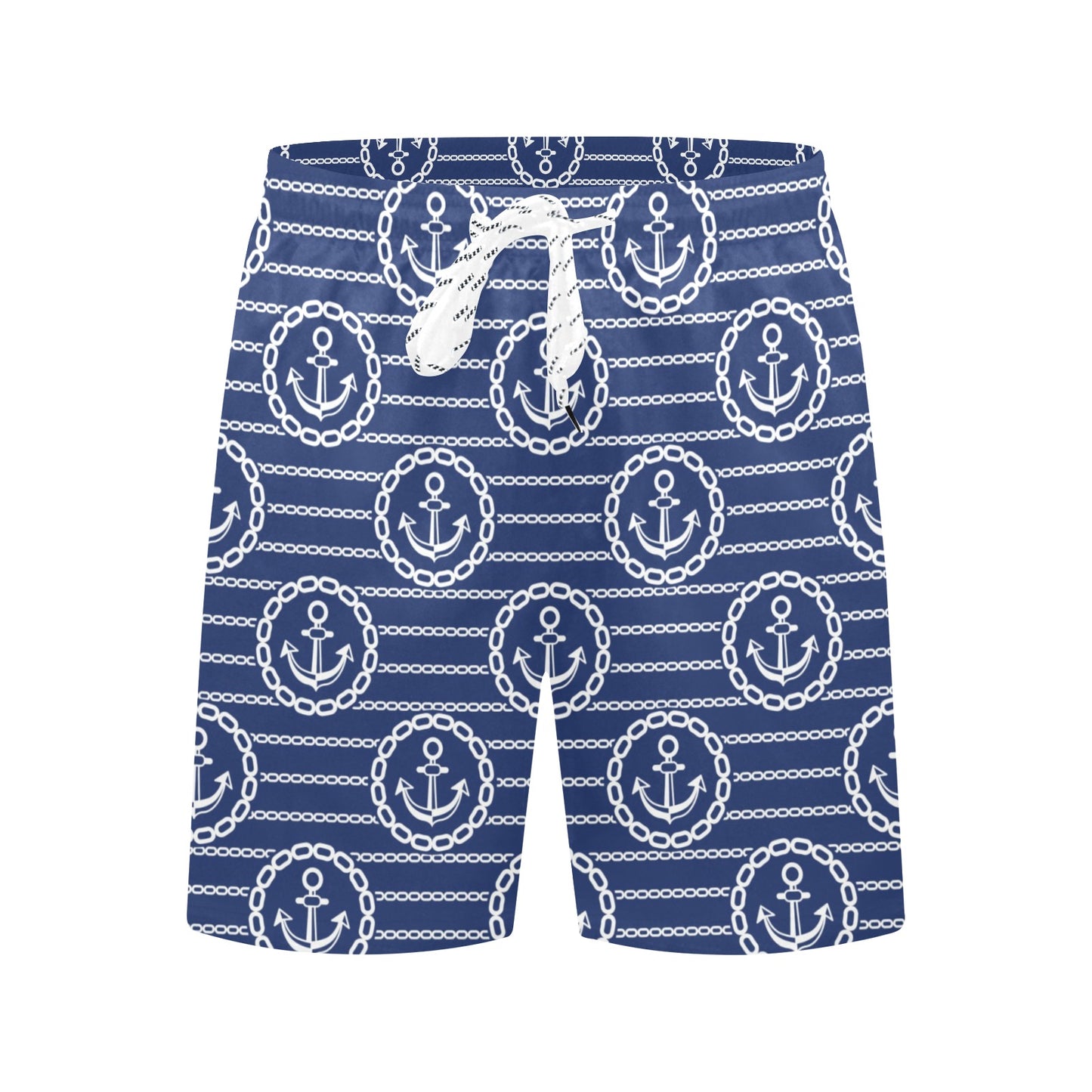 Anchor Stripe Pattern Men's Swim Trunks Beach Shorts