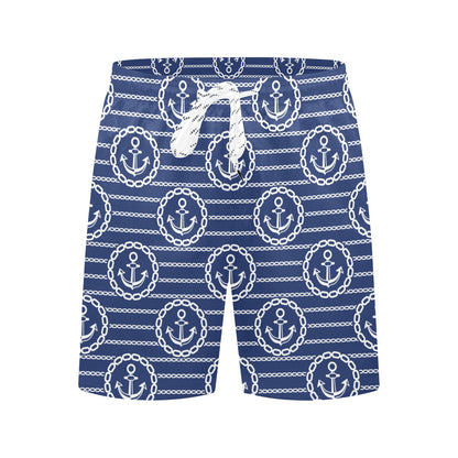 Anchor Stripe Pattern Men's Swim Trunks Beach Shorts