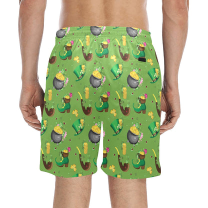 Shamrock Saint Patrick's Day Print Design LKS306 Men's Swim Trunks Beach Shorts