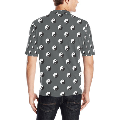 Yin Yang Print Design LKS303 Men Polo Shirt