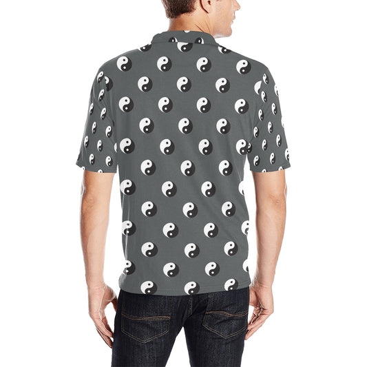 Yin Yang Print Design LKS303 Men Polo Shirt