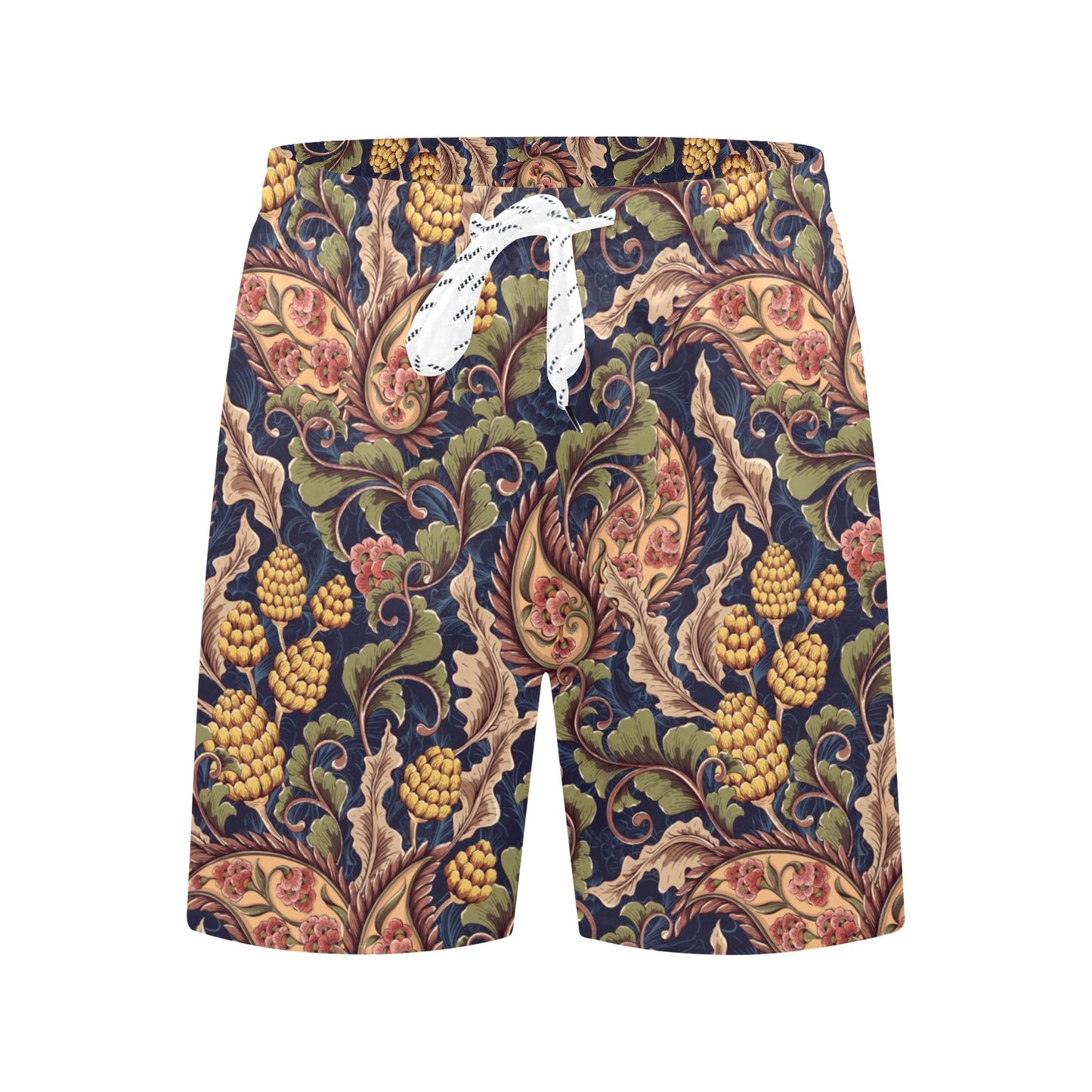 Floral Vintage Classic Print Men's Swim Trunks Beach Shorts