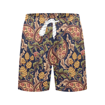 Floral Vintage Classic Print Men's Swim Trunks Beach Shorts