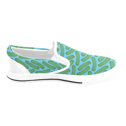 Zucchini Print Design LKS301 White Slip Ons Canvas Women's Shoes
