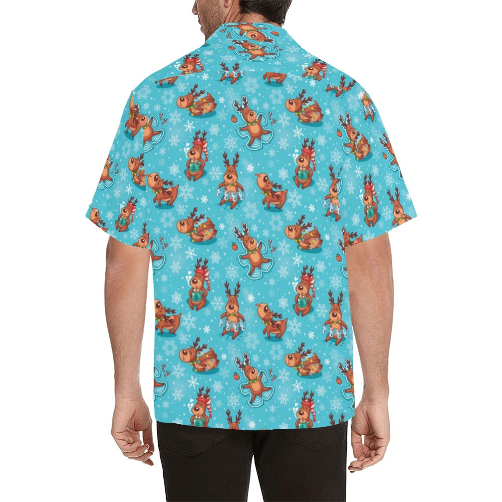 Reindeer Print Design LKS402 Men's Men's Hawaiian Shirt