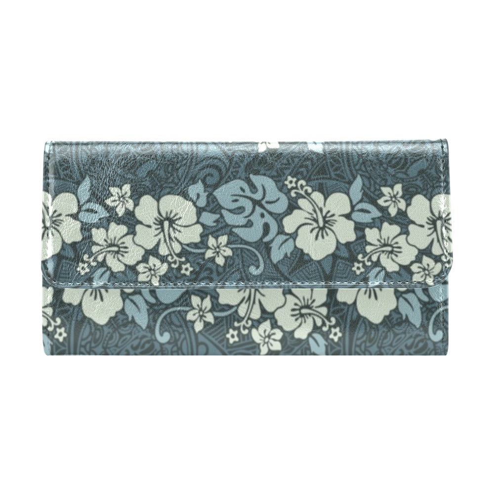Flower Hawaiian Hibiscus Style Print Pattern Women's Trifold Wallet