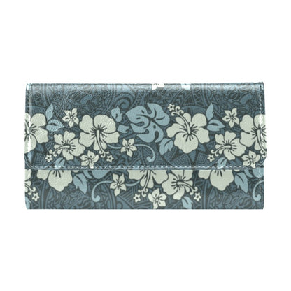 Flower Hawaiian Hibiscus Style Print Pattern Women's Trifold Wallet