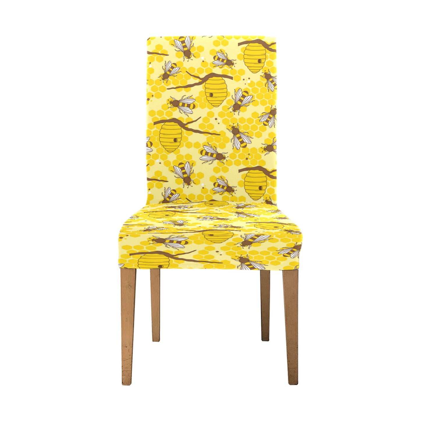 Bee With Honeycomb Print Design LKS302 Dining Chair Slipcover