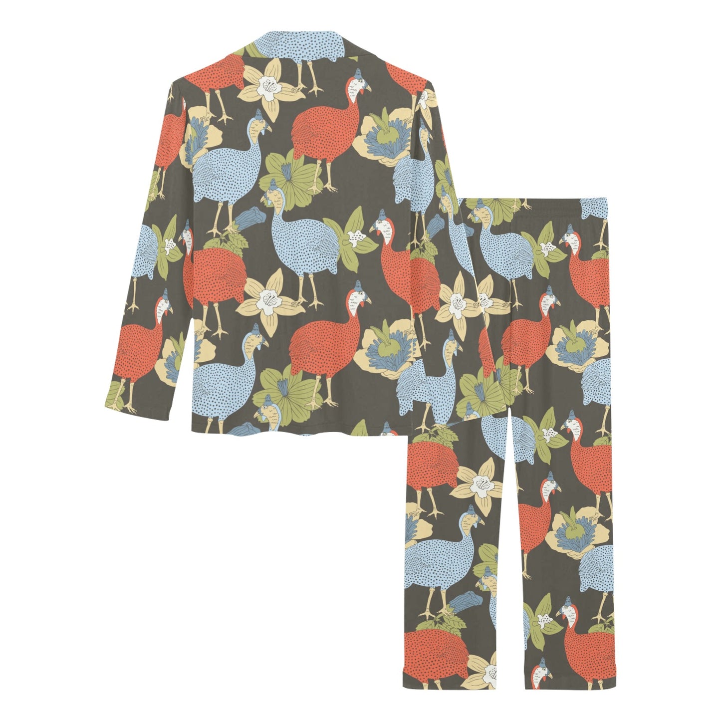 Guinea Fowl Pattern Print Design 02 Women's Long Pajama Set