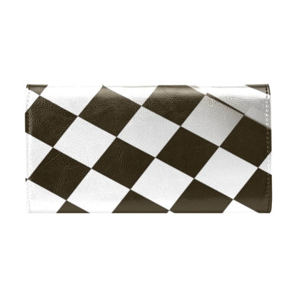 Checkered Flag Racing Style Women's Trifold Wallet