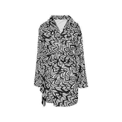 Tribal Pattern Print Design LKS302 Women's Fleece Robe