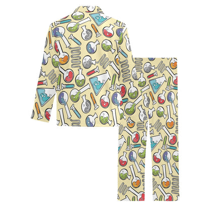 Chemical Pattern Print Design 04 Men's Long Pajama Set