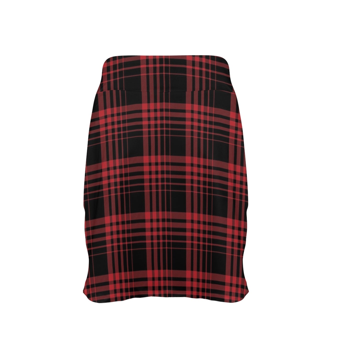 Tartan Red Black Print Design LKS303 17" Golf & Pickleball Skort with Pockets