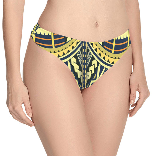 Polynesian Tattoo Print Women's Thongs