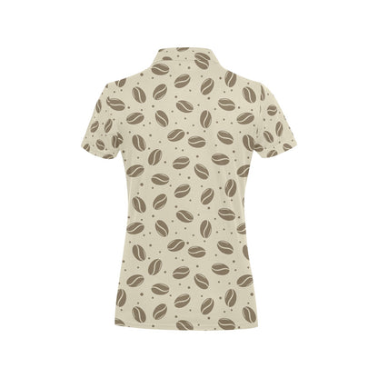 Coffee Pattern Print Design 02 Women's Polo Shirt