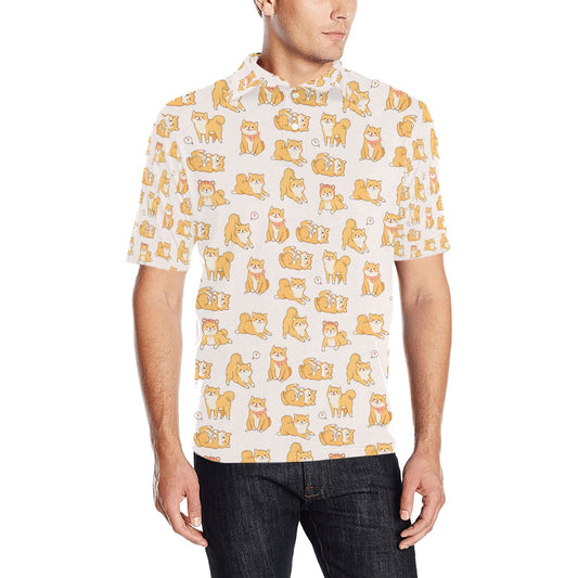 Shiba Inu Print Design LKS308 Men Polo Shirt