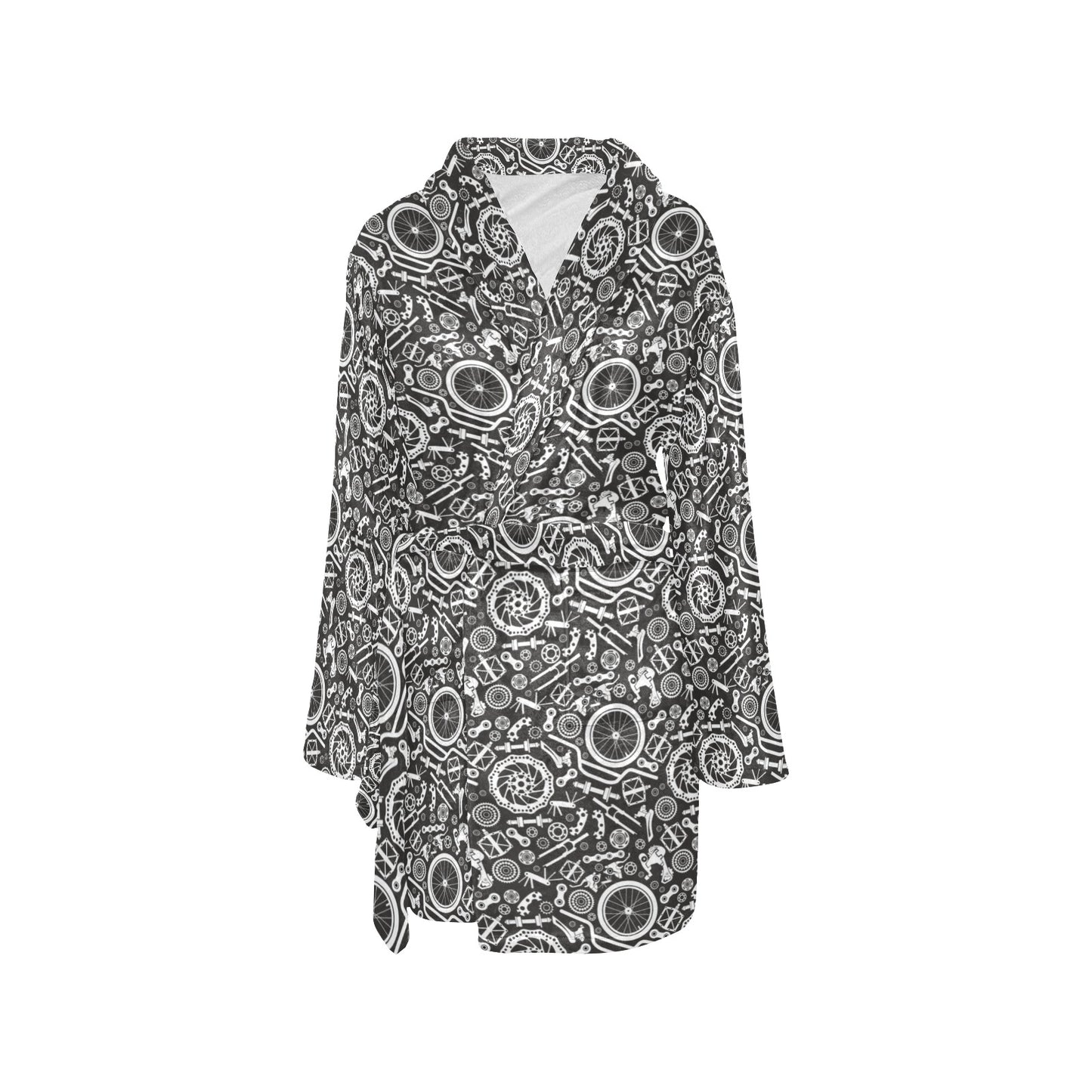 Bicycle Tools Pattern Print Design 02 Women's Fleece Robe