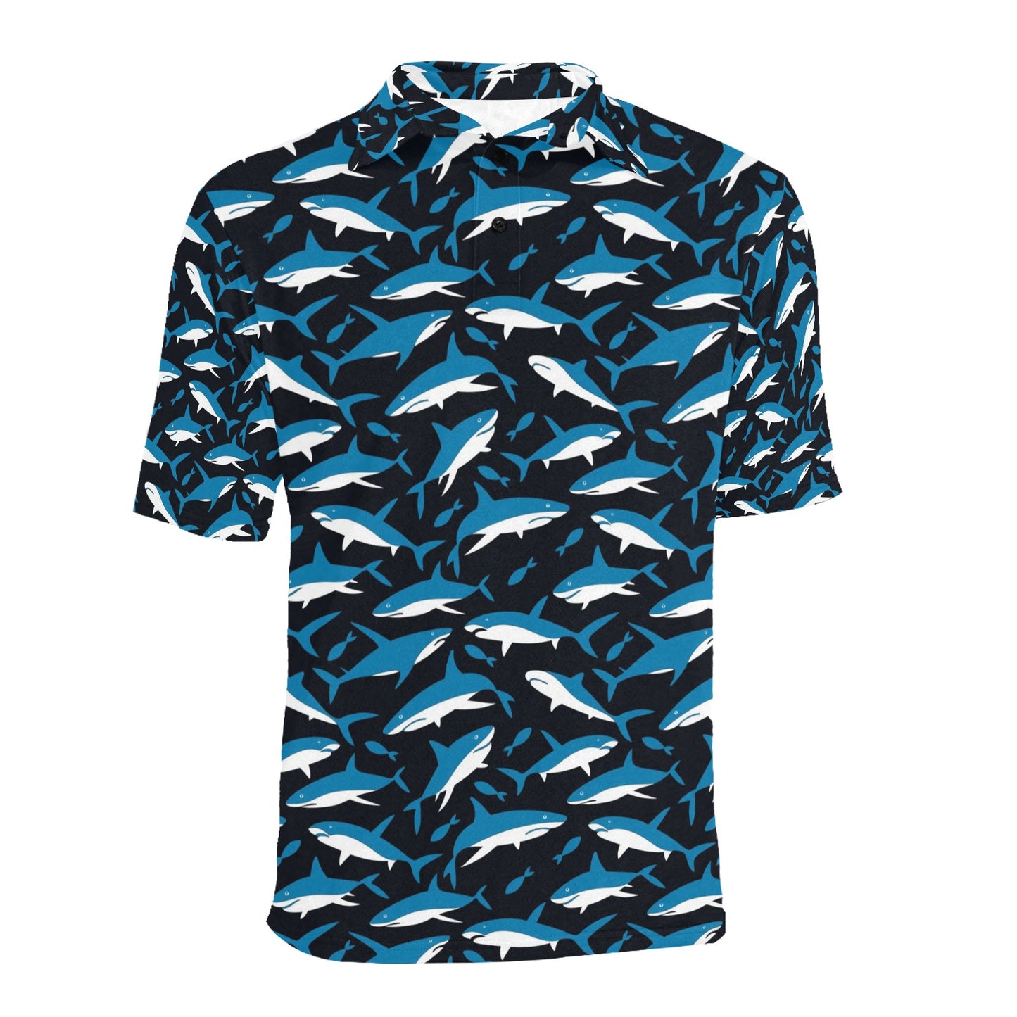 Shark Print Design LKS303 Men Polo Shirt
