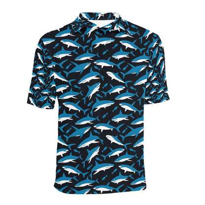Shark Print Design LKS303 Men Polo Shirt