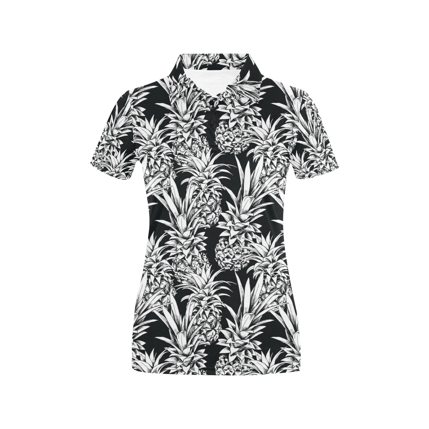 Pineapple Pattern Print Design PP08 Women's Polo Shirt