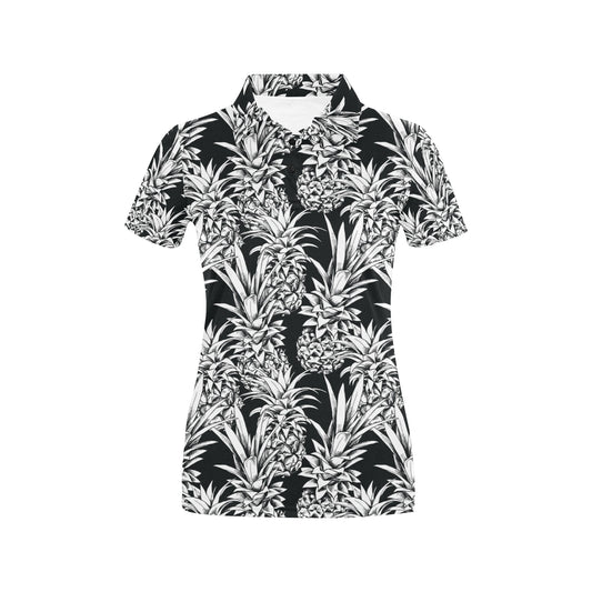Pineapple Pattern Print Design PP08 Women's Polo Shirt